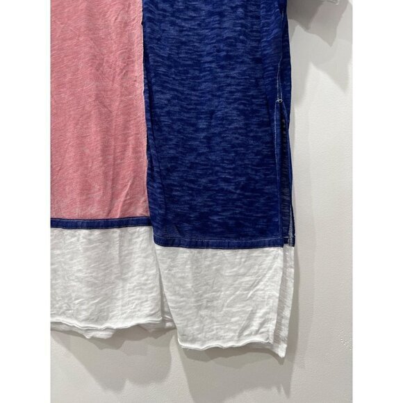 We The Free by Free People Charleston ColorBlock Oversized Tunic Blue/Pink/White - Picture 10 of 11